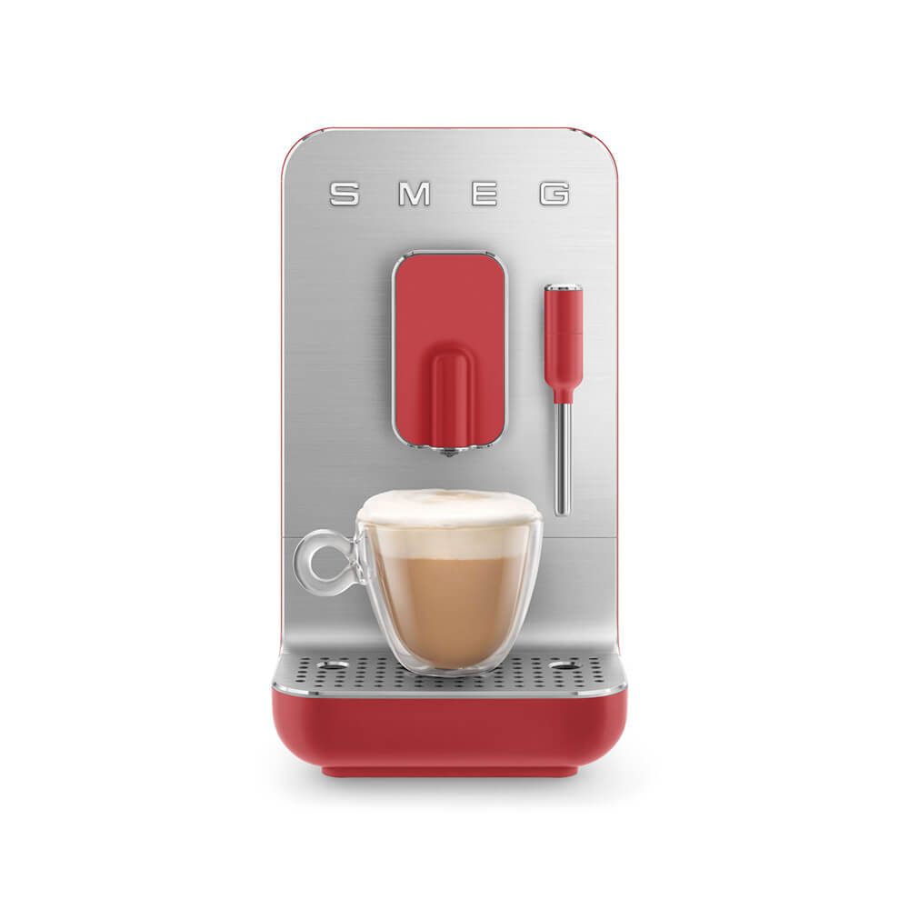 اسپرسوساز اتوماتیک اسمگ مدل BCC02 رنگ قرمز نقره ای با فنجان